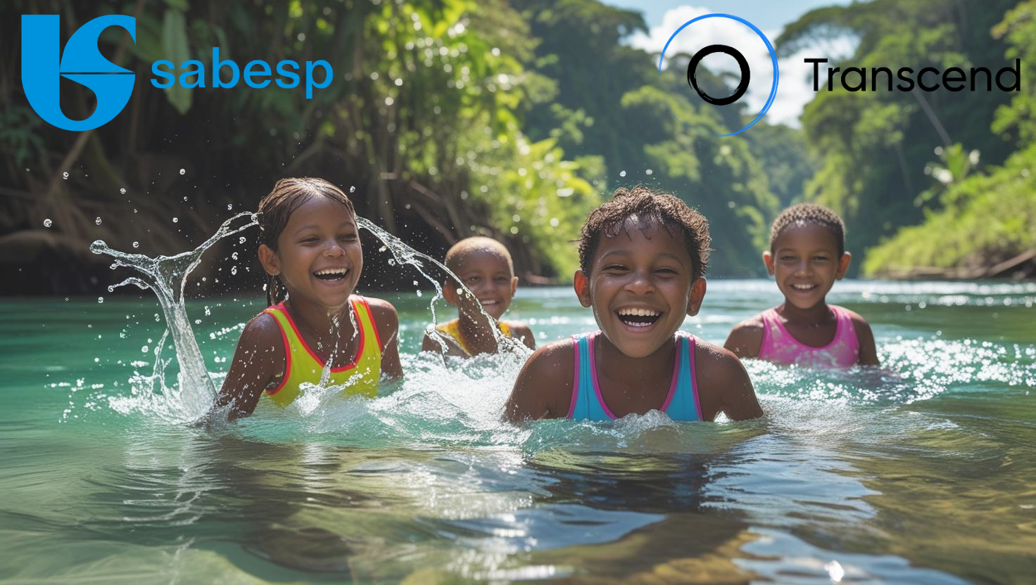 Brazilian children playing in clean water